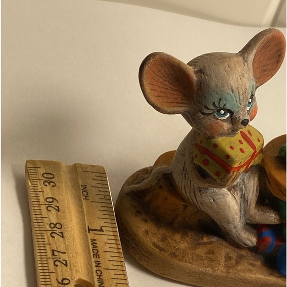 MCM Vintage Mouse  Mice Couple at Christmas Holiday Figurine hand painted - Picture 12 of 16